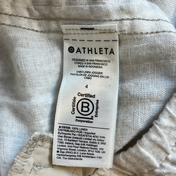 Athleta White Cabon Linen Leopard Print - Picture 4 of 5